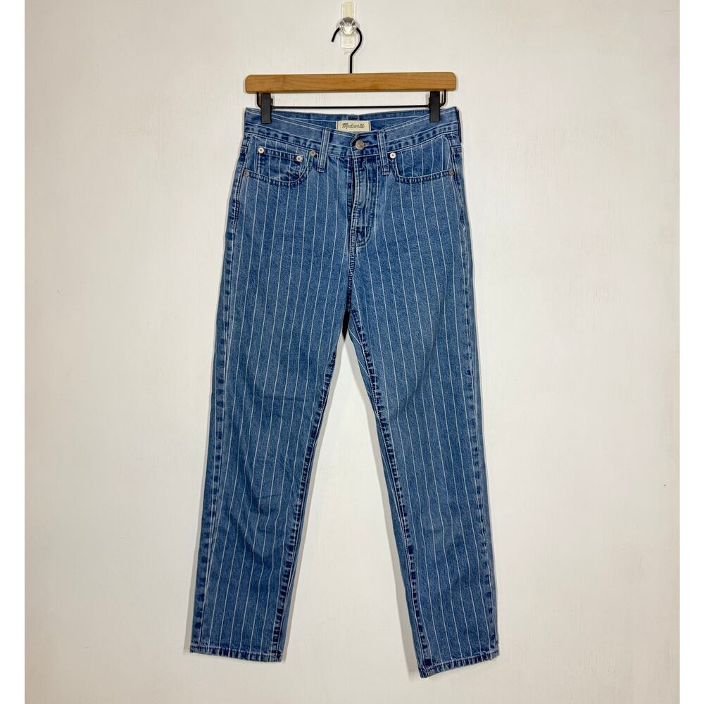 Madewell The Perfect Vintage Crop Jeans Size 25 Blue Denim Pinstripe High Rise